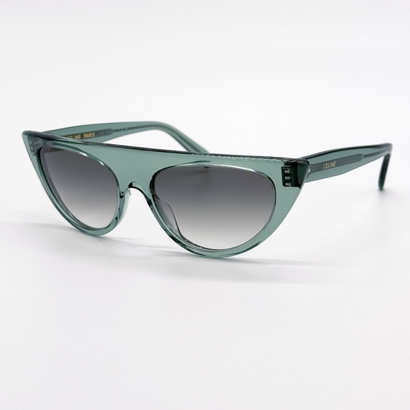 NEW CELINE CL40228I 93B CELINE GREEN GREY GRADIENT CAT EYE WOMEN SUNGLASSES - Picture 3 of 10